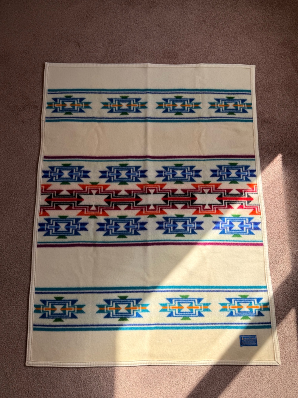 Vintage!! Pendleton Beaver State Harding Pattern Baby Blanket